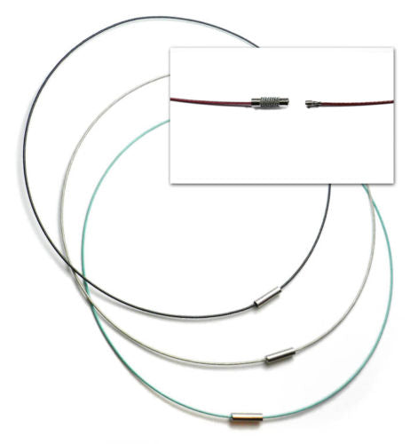 Edelstahlreifen mit Nylon ummantelt und mit Drehschliesse